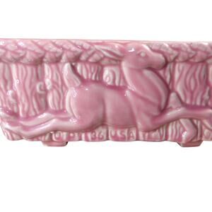Pink Deer USA Pottery #136 Embossed Rectangle Planter